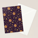 Vintage Star Collage Print in Purple Stationery Card Gallery Image 2