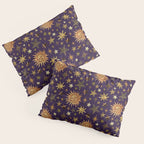 Vintage Star Collage Print in Purple Pillow Sham Gallery Image 3