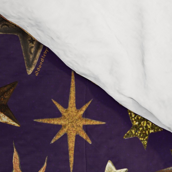 Vintage Star Collage Print in Purple Comforter Gallery Image 4