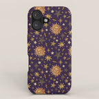 Vintage Star Collage Print in Purple iPhone Case Gallery Image 1
