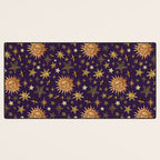 Vintage Star Collage Print in Purple Desk Mat Gallery Image 3