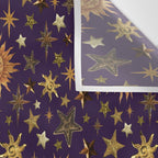 Vintage Star Collage Print in Purple Wall Tapestry Gallery Image 3