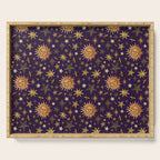 Vintage Star Collage Print in Purple Serving Tray Gallery Image 1
