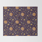 Vintage Star Collage Print in Purple Throw Blanket Gallery Image 2