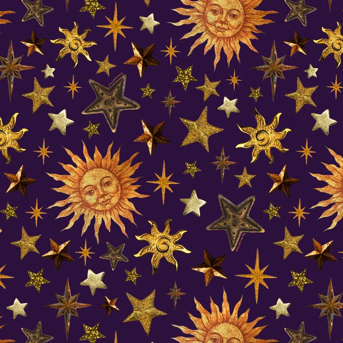 Vintage Star Collage Print in Purple Coffee Mug Gallery Image 2