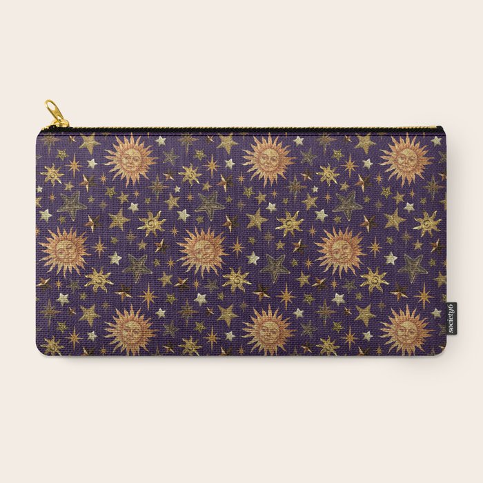 Vintage Star Collage Print in Purple Carry All Pouch Gallery Image 2