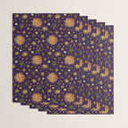 Vintage Star Collage Print in Purple Wrapping Paper Gallery Image 3