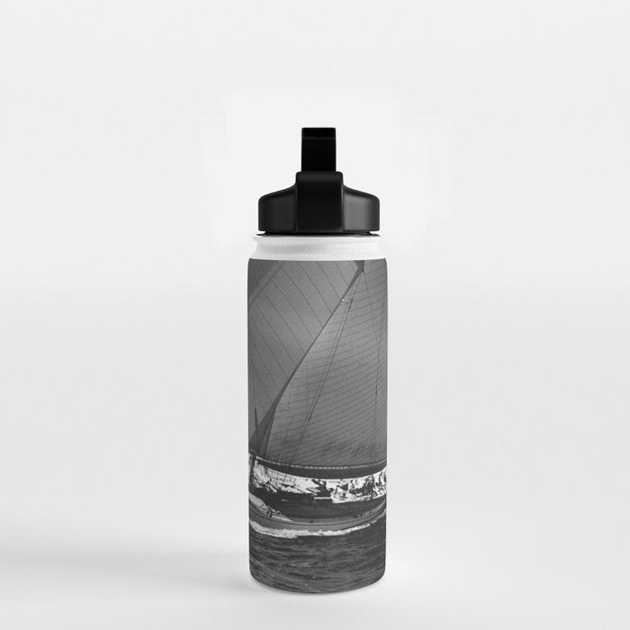 12-meter Sailing Yacht America's Cup Races nautical black and white photograph Water Bottle Gallery Image 2