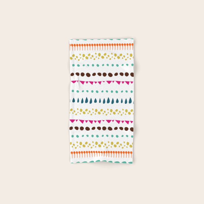 Modern colorful pink orange polka dots stripes patterns Bath Towel Gallery Image 1