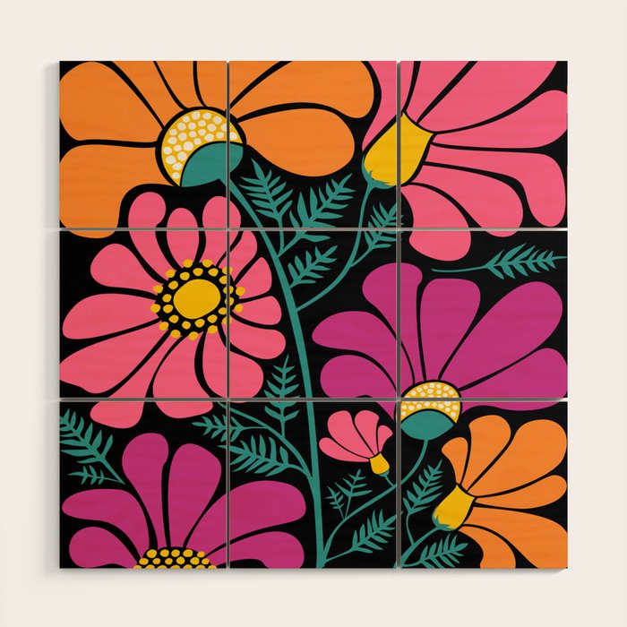 70s Disco Garden Wood Wall Art Gallery Image 1