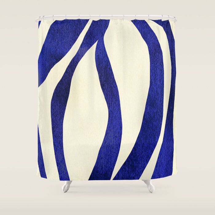 Abstract Blue lines  Shower Curtain Gallery Image 1