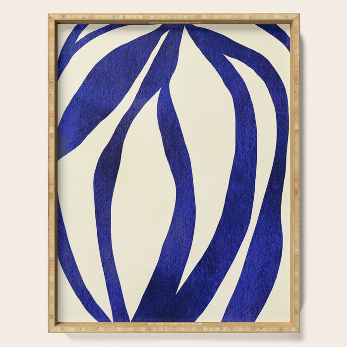 Abstract Blue lines  Serving Tray Gallery Image 1