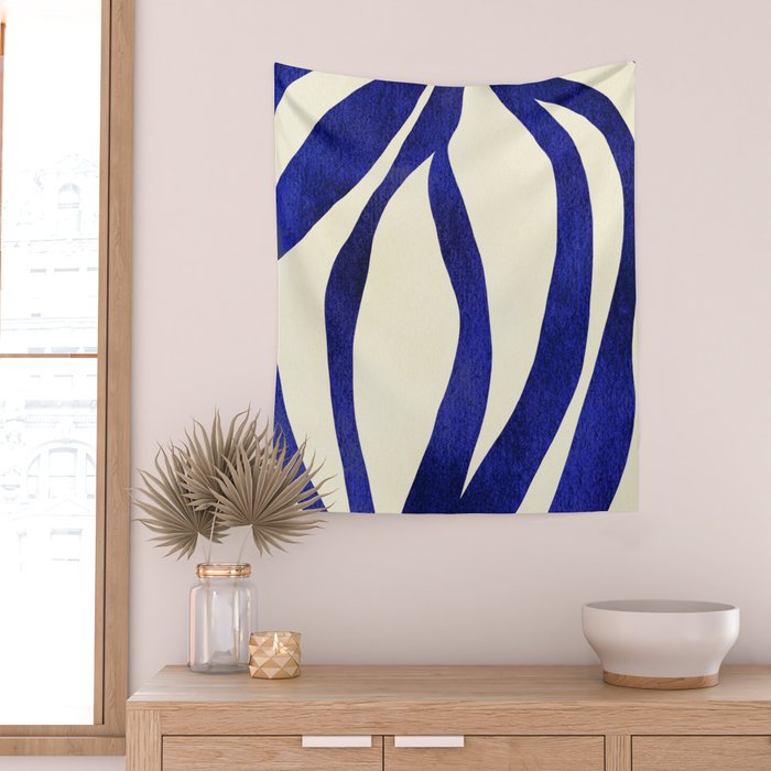 Abstract Blue lines  Wall Tapestry Gallery Image 2