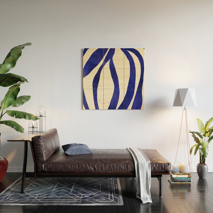 Abstract Blue lines  Wood Wall Art Gallery Image 2