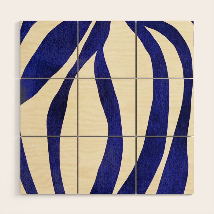 Abstract Blue lines  Wood Wall Art Gallery Image 1