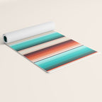 Navajo White, Turquoise and Burnt Orange Southwest Serape Blanket Stripes Yoga Mat Gallery Image 2