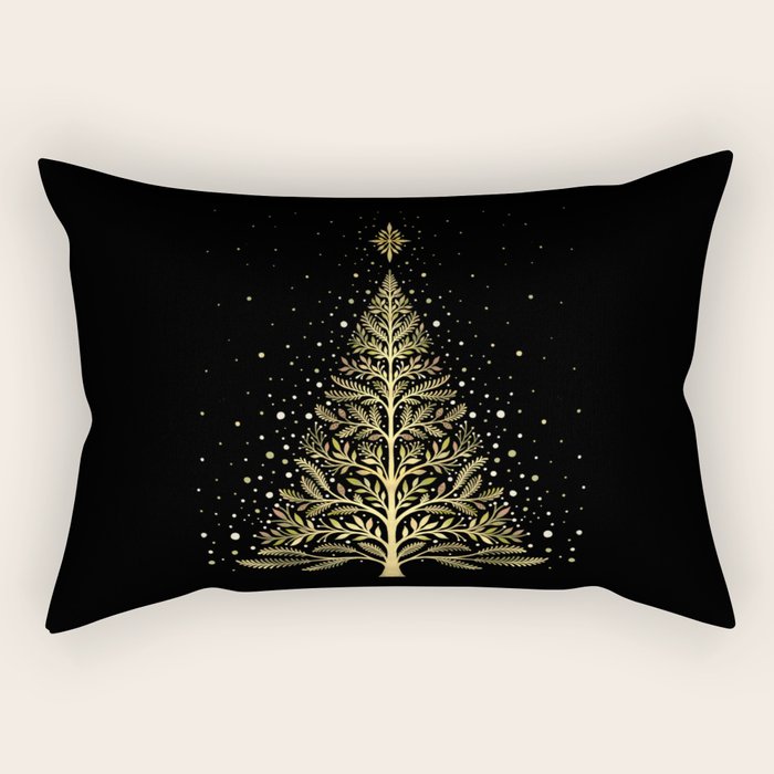 Christmas Night Tree-Glowing Rectangular Pillow Gallery Image 2