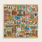 London City Map Wood Wall Art Gallery Image 1