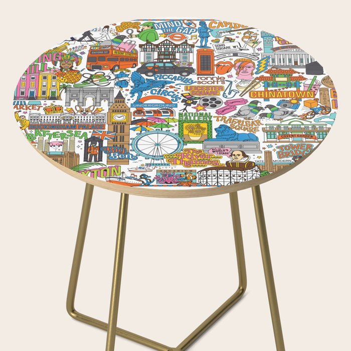 London City Map Side Table Gallery Image 2