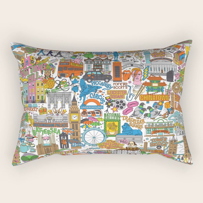 London City Map Rectangular Pillow Gallery Image 2