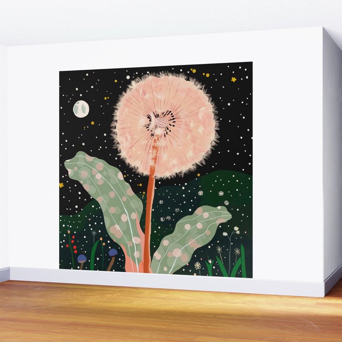 Night Dandelion Wall Mural Gallery Image 2