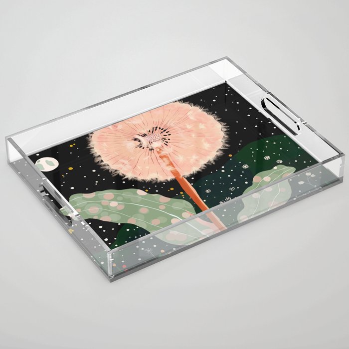 Night Dandelion Acrylic Tray Gallery Image 1