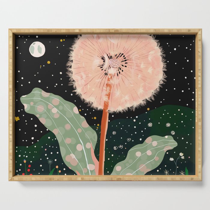Night Dandelion Serving Tray Gallery Image 1