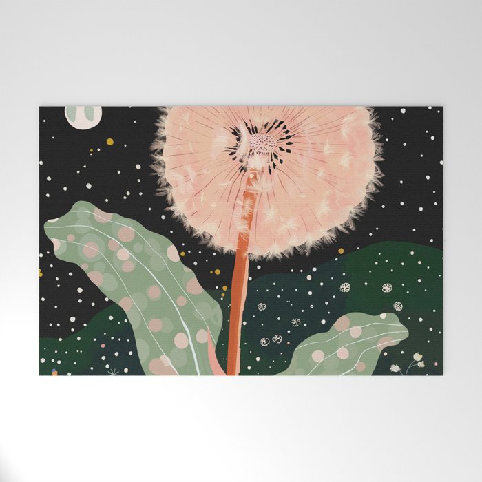 Night Dandelion Welcome Mat Gallery Image 1