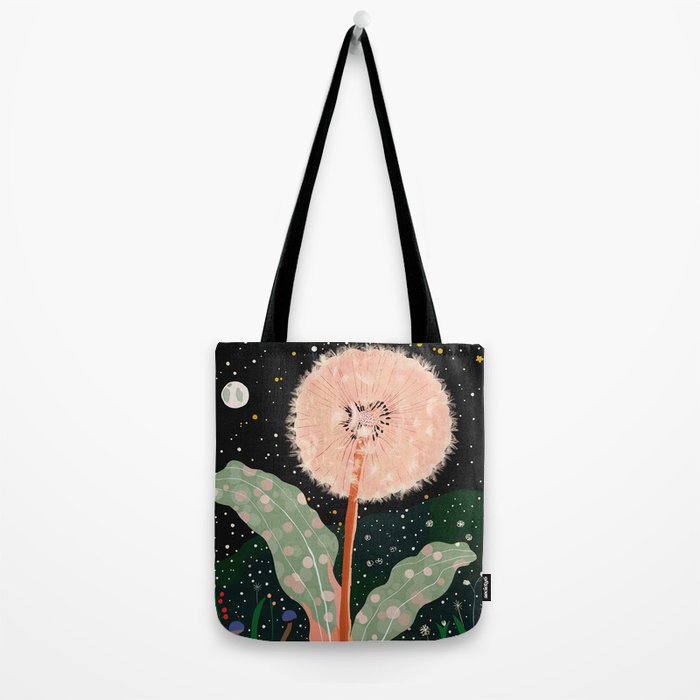 Night Dandelion Tote Bag Gallery Image 2