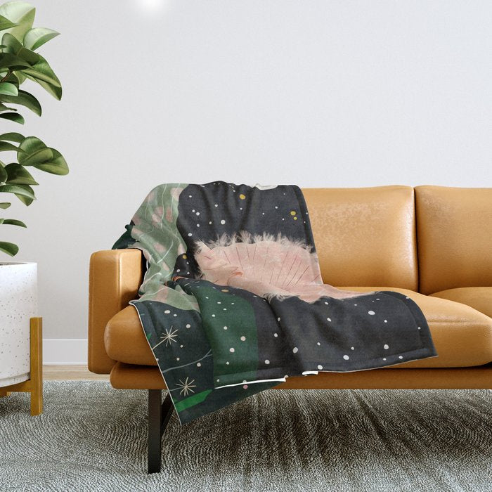 Night Dandelion Throw Blanket Gallery Image 1