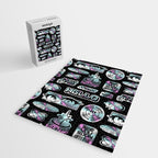 Retro holographic Y2K sticker pattern Jigsaw Puzzle Gallery Image 2