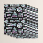 Retro holographic Y2K sticker pattern Wrapping Paper Gallery Image 3