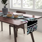 Retro holographic Y2K sticker pattern Table Runner Gallery Image 2