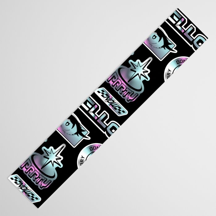 Retro holographic Y2K sticker pattern Table Runner Gallery Image 3