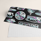 Retro holographic Y2K sticker pattern Wrapping Paper Gallery Image 2