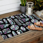 Retro holographic Y2K sticker pattern Outdoor Rug Gallery Image 2