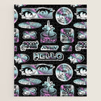 Retro holographic Y2K sticker pattern Jigsaw Puzzle Gallery Image 1