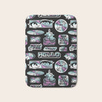 Retro holographic Y2K sticker pattern Bath Mat Gallery Image 1