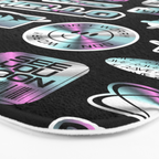Retro holographic Y2K sticker pattern Bath Mat Gallery Image 3
