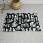 Retro holographic Y2K sticker pattern Rug Gallery Image 1