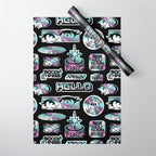 Retro holographic Y2K sticker pattern Wrapping Paper Gallery Image 1
