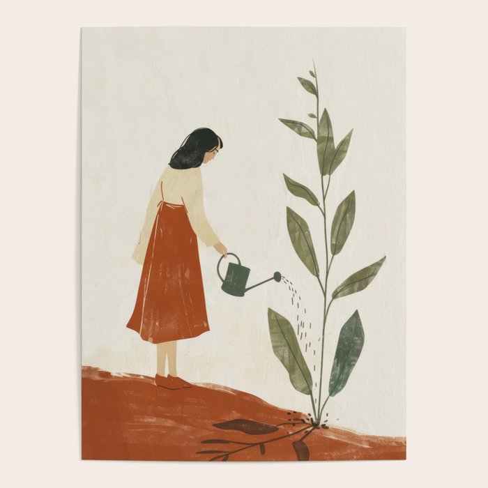 Still Life with Girl and Growing Plant Poster Gallery Image 1
