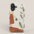 Still Life with Girl and Growing Plant iPhone Case Gallery Image 1
