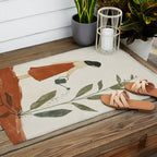 Still Life with Girl and Growing Plant Outdoor Rug Gallery Image 2