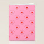 Funny red love heart cartoon pattern Stationery Card Gallery Image 2