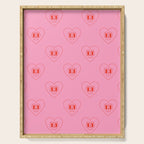 Funny red love heart cartoon pattern Serving Tray Gallery Image 1