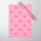 Funny red love heart cartoon pattern Wrapping Paper Gallery Image 1