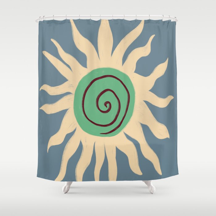 BLUE SUN Shower Curtain Gallery Image 1
