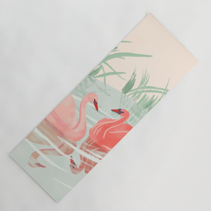 Pink Swans Yoga Mat Gallery Image 1