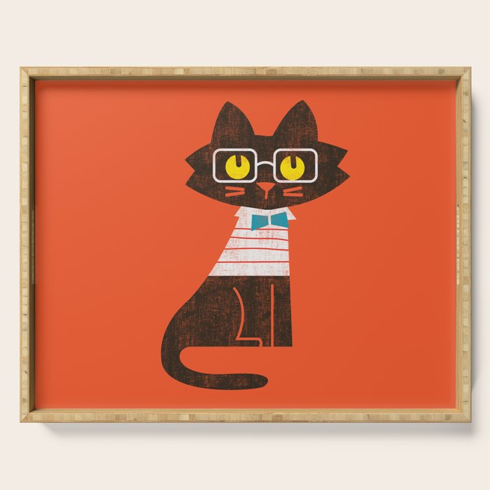 Fitz - Preppy cat Serving Tray Gallery Image 1